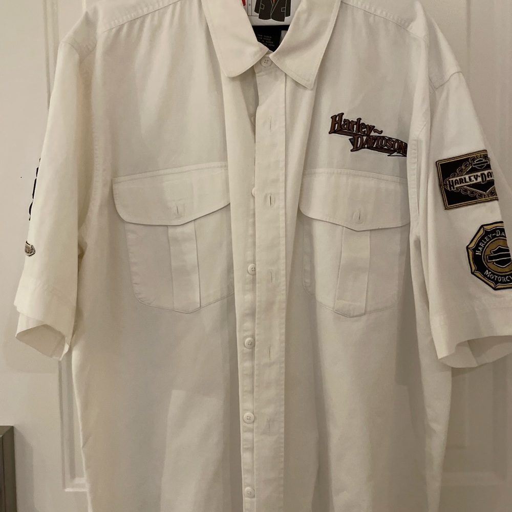 Harley Davidson white button down